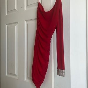Red long sleeve dress